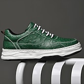 tanie Casualowe sneakersy-męskie zielone trampki ze sztucznej skóry – stylowe i wytrzymałe, idealne na co dzień, na niezobowiązujące wyjścia i do modnego stylu ulicznego