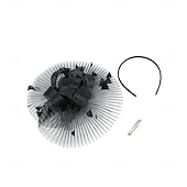 billiga Fascinatorer-Huvudbonad Tyll Fjädrar Fedorahatt cocktail Bröllop Tebjudning Hästrace Elegant Vintage Med Fjäder Hårbonad Huvudbonader