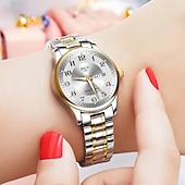 olcso Quartz órák-Női Óra Divatos és Kasuális Elegáns Női Díszítő Óra Két Naptárral Éjjeli Fény Kijelzés A Legjobb Anyák Napi Ajándék Választás Nőknek