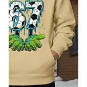 Недорогие Мальчиковый 3D Забавный Юмор-Мальчики 3D Графика Футбол Забавный сленг 67 Толстовка Pullover Длинный рукав 3D печать Весна Осень Спорт Мода Уличный стиль Дети 4-12 лет Капюшон на открытом воздухе Повседневные Стандартный