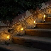 cheap Candle Lights-4/6pcs Outdoor Solar Ghost Candle LED Garden Light Home Patio Lawn Landscape Light  Wedding Outdoor Path Camping Atmosphere Waterproof Decoration