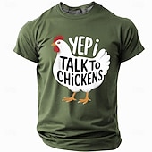 cheap Men's Funny T shirts-Funny Chicken T-shirt, Yep I Talk to Chickens Shirt, Poultry Farmer Humor Tee, Cute Farm Animal Graphic Gift for Men, Chicken Lover Farm Life Apparel, Sizes S M L XL XXL XXXL