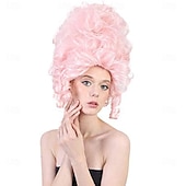  Rokokoo-tyylinen Ranskan vallankumouksen naisten peruukki kuningatarhahmo cosplay peruukki hengittävä hattu ilman lakkia synteettinen kuituperuukki