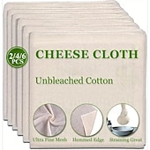 voordelige Keukengerei &amp; Gadgets-2/4/6 stuks kaasdoek om te zeven, 20x20 inch klasse 100 voorgesneden ongebleekte mousseline doek met randen, herbruikbaar voor yoghurt, sap, koken en kalkoen