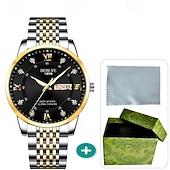 cheap Quartz Watches-Fashionable Men's Wristwatch High-end Men's Quartz Watch Date Calendar Luminous Dial Rhinestone Decoration The Best Gift Choice for Men