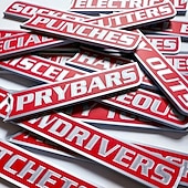 halpa Kodin tarvikkeet-12 kappaleen pakkaus magneettisia työkalupakkietikettejä, 3D-tulostettuja työkalupakkietikettejä, yleisiä työkalupakkien järjestelytarvikkeita, uudelleenkäytettäviä etikettejä teräksisille