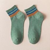 Недорогие мужские носки-Муж. 7 пар Носки Носки для бега Повседневные носки Синий Черный Цвет Полоски на открытом воздухе Отпуск На каждый день Средней плотности Весна Осень Мода Уличный стиль