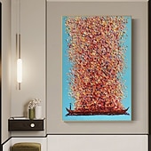 cheap Landscape Paintings-Mintura Hand Painted Return with a Full Load Oil Paintings on Canvas Modern Wall Art Picture For Home Decoration Ready To Hang With Stretched Frame