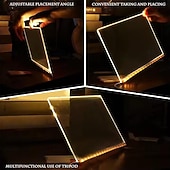 olcso Dísz- és éjszakai világítás-LED-es jegyzettábla színekkel, világító akril üzenőtábla, világító szárazon törölhető tábla masszív állvánnyal, interaktív fénnyel ellátott jegyzettábla, ötletgeneráló fehér tábla