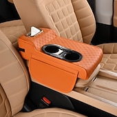 ieftine Serviciul vehiculului-Organizator 5 în 1 pentru consola centrală auto cu suport îmbunătățit pentru coate - husă pentru cotieră din piele ecologică, suport pentru pahare &amp;buzunare de depozitare, potrivire universală pentru