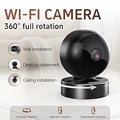 ieftine Camere Rețea IP Interior-Cameră de supraveghere Wi-Fi cu rezoluție HD 1080p, vedere nocturnă în infraroșu, capacități de detectare a mișcării și sunetului și vedere panoramică 360°.