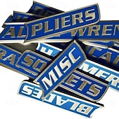 halpa Kodin tarvikkeet-12 kappaleen pakkaus magneettisia työkalupakkietikettejä, 3D-tulostettuja työkalupakkietikettejä, yleisiä työkalupakkien järjestelytarvikkeita, uudelleenkäytettäviä etikettejä teräksisille