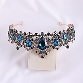 halpa Tiaroita ja kruunuja-Crown Tiaras Pään koriste Metalliseos Häät Syntymäpäivä Tyylikäs Vintage Kanssa Tekojalokivi Päähine Päähineet