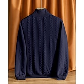 abordables Sweat-shirts basiques-Homme Sweat-shirt Pull Sweat-shirt quart de fermeture éclair Noir Blanche bleu marine Kaki Gris Demi-zip Uni Jacquard Sport &amp; Loisir Occasionnel Quotidien Streetwear Basique Occasionnel Automne Hiver