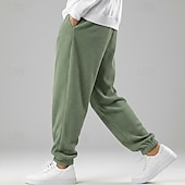  Men's Sweatpants Joggers Trousers Corduroy Pants Baggy Pants Drawstring Pleated Elastic Cuff Plain Comfort Breathable Full Length Outdoor Casual Daily Vacation Sports Blue Black Micro-elastic