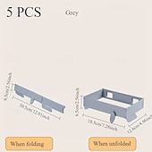 halpa Keittiövälineet ja -laitteet-5 kpl kokoontaitettava monitoiminen roskapussiteline seinälle, muovipussiteline kotikeittiöön ja kylpyhuoneeseen, monikäyttöinen roskapussiteline, ei poraamista