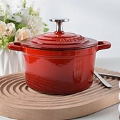 baratos Utensílios de cozinha-Panela de ferro fundido esmaltada mini de 1 litro