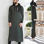 preiswerte Morgenröcke-Herren Schlafanzug Freizeitkleidung Bademantel Einfarbig Mode Stilvoll Klassisch Urlaub Heim Täglich Polyester Thermowarm Weich Kapuzenpullover Langarm Kordelzug Frühling Herbst Armeegrün Dunkelgray