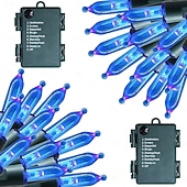 olcso Elemmel működő-1 Csomag Fények Akkumulátoros Fényfüzér 18ft 50 LED 8 Mód LED Mini Fények Időzítővel Fához Koszorúhoz Party Otthon Belső Kültéri Dekoráció Vízálló Meleg Fehér/Fehér