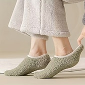 economico riscaldamento e raffreddamento-Confezione da 4 paia di calzini termici invernali da uomo - pile corallo antiscivolo ispessito con polsino elastico a coste, morbide pantofole da casa in tinta unita, comode e resistenti, calde e