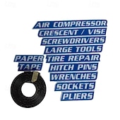 halpa Kodin tarvikkeet-12 kappaleen pakkaus magneettisia työkalupakkietikettejä, 3D-tulostettuja työkalupakkietikettejä, yleisiä työkalupakkien järjestelytarvikkeita, uudelleenkäytettäviä etikettejä teräksisille