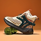 abordables Zapatillas Informales-Hombre Zapatillas de deporte Zapatos de Navidad Forro de Lana Zapatos para correr Zapatos de Paseo Casual Punto Cómodo Antideslizante Transpirable Botines / Hasta el Tobillo Cordones Negro Blanco Rojo