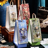 abordables Fournitures pour la maison-Agenda de bureau vintage 2026 - Calendrier de 365 jours avec reliure à anneaux dorés &amp;Citations inspirantes - une page de peinture à l'huile par jour - idéal pour la maison et le bureau &amp;organisation