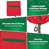 Недорогие Хранение Рождества-вертикальный мешок для хранения рождественских елок, легкая прочная ткань Оксфорд с завязкой на шнурке, компактное хранение для уже освещенных елок и фигурно подстриженных деревьев, удобный органайзер