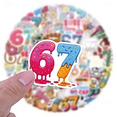 preiswerte Wand-Sticker-53 Stück Aufkleber mit 67 nummerierten Motiven, lustige Aufkleber mit Pop-Sprüchen, perfekt zum Dekorieren von Handy, Wasserflaschen, Scrapbooks, Tagebüchern, Autos, Laptops und Fahrrädern.