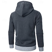 abordables sweats à capuche basiques pour hommes-Homme Sweat à capuche Noir Gris Clair Gris foncé À capuche Bloc de Couleur Patchwork Avec Poches Sport &amp; Loisir Quotidien Fête Polyester Streetwear Basique Occasionnel Automne Hiver Vêtement Tenue