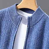 cheap Men's Wool Sweater-Men's Premium Pure Wool Cashmere Cardigan Sweater Classic Knit Zip Up Soft Warm Breathable