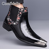 voordelige Chelsea -laarzen-Heren Chelsea boots van imitatieleer in bruin leer – elegant en comfortabel, ideaal voor zakelijke gelegenheden, formele gelegenheden en dagelijks gebruik