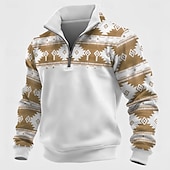 levne Vintage etnické mikiny-Pánské Etno Mikina Geleneksel Vintage Retro Stojáček Venkovní Práce Dar Vodní modrá Jezerní modrá Žlutá Rubínově červená Zip Podzim Zima Návrhář S M L XL XXL XXXL