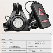 お買い得  キャンプ用ライトとランタン-胸部夜間ランニング ライト、ウェアラブル サイクリング ライト、LED マルチライト、屋外スポーツ用赤色ライト警告灯、USB 充電式ランニング ライト。