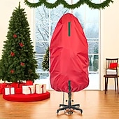 Недорогие Хранение Рождества-вертикальный мешок для хранения рождественских елок, легкая прочная ткань Оксфорд с завязкой на шнурке, компактное хранение для уже освещенных елок и фигурно подстриженных деревьев, удобный органайзер