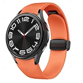 voordelige Samsung horlogebanden-Horlogeband voor Samsung Galaxy Watch 7/6/5/4  40/44mm, Watch 5 Pro 45mm, Watch 6 Classic 43/47mm, Watch 4 Classic 42/46mm Siliconen Echt leer Vervanging Band Verstelbaar Sportband Leren koppeling