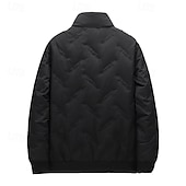 economico Piumini e parka da uomo-Per uomo Giacca in Pile Imbottito Formale Ufficio Comodo Tasca Imbottito Autunno Inverno Tinta unica Vacanza Vintage Collo ripiegato Regolare Blu Nero Cammello Grigio Giacca