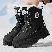 preiswerte Winter- und Schneestiefel-Schwarze, wasserdichte Herren-Winterstiefel mit Fellfutter und griffiger Sohle – strapazierfähiges und isoliertes Schuhwerk für Schnee, Wanderungen und Winterabenteuer