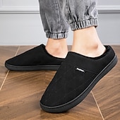 economico Ciabatte e infradito da uomo-Per uomo Pantofole &amp; Infradito Pantofole di peluche Foderato in pile Camminata Casual Quotidiano Pelle sintetica Caldo Confortevole Mocassino Nero Blu Inverno