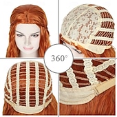 Недорогие Исторические парики-Длинный волнистый женский рыжевато-коричневый парик в стиле средневековья и ренессанса, хиппи, костюм для Хэллоуина