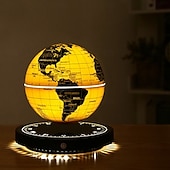 levne Novinky-Magnetická levitující hodinová základna se zlatým svítícím globem barevná atmosféra technologická ozdoba s dotykovým ovládáním noční světlo věčně plovoucí květiny na Valentýna