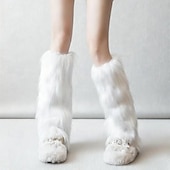 olcso otthoni zokni-bolyhos lábszármelegítők nőknek bolyhos, plüss, téli, kényelmes borjúzokni, puha műszőrme, csizmaszár, aranyos, meleg, réteges zokni, divatos őszi-téli kiegészítők