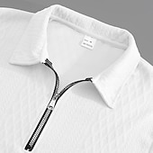 voordelige Klassieke polo voor heren-Voor heren Trui-sweatshirt Polo met rits Vakantie Straat Rits Lange mouw Modieus Basic Geometrisch Effen Mode Lente &amp; Herfst Alle seizoenen Normale pasvorm Zwart Wit khaki Donkergrijs Trui-sweatshirt