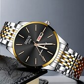 baratos Relógios Quartz-Relógio Masculino Avançado Relógio de Quartzo Fashion Masculino com Exibição de Calendário Semanal À prova d'água IPX4 Luz Noturna Adequado para Viagens de Negócios Uso Diário e a Melhor Escolha de