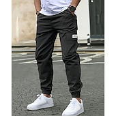 billiga Löparbyxor och tights-Herr Sportmjukisbyxor Casual joggingbyxor Militärbyxor Med fickor Underdelar Gym Fritids- Träningspass Höst vinter Gym Camping Träna Normal Sportkläder Sportkläder Solid färg Svart Kaki Armégrön