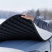 tanie ogrzewanie i chłodzenie-Pokrywa przeciwśnieżna na przednią szybę samochodu, wytrzymała tkanina Oxford &amp;Osłona przeciwmrozowa na zimę, wodoodporna osłona przedniej szyby z bezpiecznymi haczykami, uniwersalna do samochodów