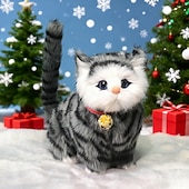 cheap For Kids-Ideal Christmas Gifts for Grandkids Girls Boys, Lovely Simulation Animal Doll Plush Cat Toy with Sound Kids Toy Decorations Stuffed Toys