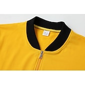 economico Giubbotti Casual-Per uomo Giacca Leggera Giacca Casual Vacanza Quotidiano Traspirante Tasca Primavera Autunno Semplice Moda Classico Collo alla coreana Regolare Nero Giallo Rosso Blu marino Blu reale Giacca