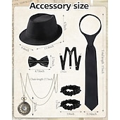 halpa Lisävarusteet ja enemmän-Setti Möly 20s 1920-luku Retro / vintage Asut Liivi Liivit lisävarusteiden kanssa Suuri Gatsby Herrasmies Muoti Naamiaispuku Miesten Halloween Karnevaali Naamiaiset Tanssiaiset Tyttöjen polttarit