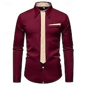 baratos Fantasias masculinas dos anos 1920-Loucos anos 20 Anos 20 Retro Vintage Blusa / Camisa Mafioso Padrinho Corte Justo Fantasia Homens Baile de Máscaras Traje de festa para noite Negócio / Cerimônia / Casamento Festa de Solteira Adulto